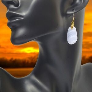 Hand Crafted Bluelace Agate Gemstone Earrings